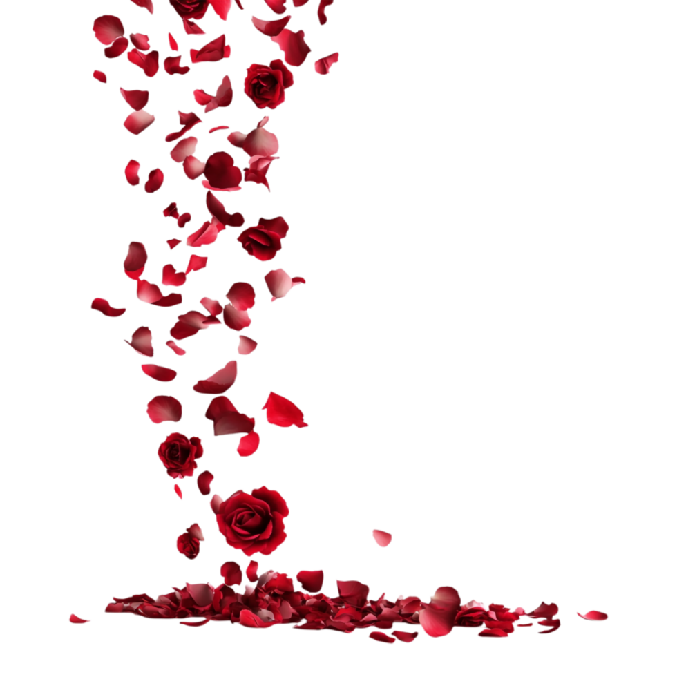 Stunning Red Rose Petals Drifting from the Side png