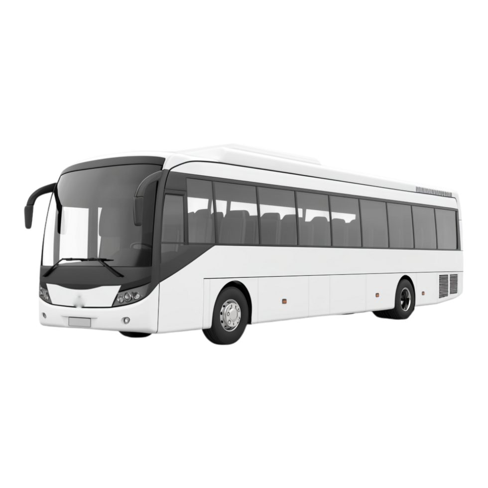 White Passenger Bus Isolated Against transparent Background png