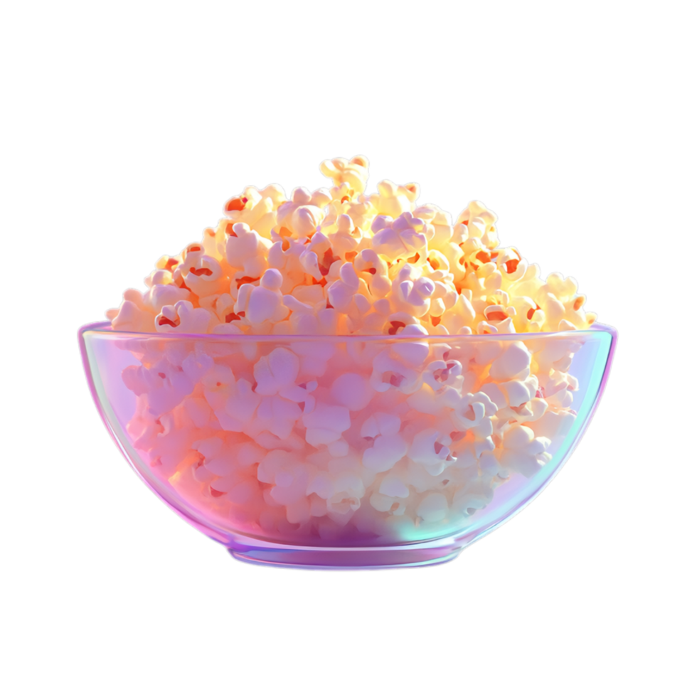 PNG Bowl of Delicious Popcorn Ready to Enjoy Against Transparent Background for Food Branding or Entertainment-Themed Promotions