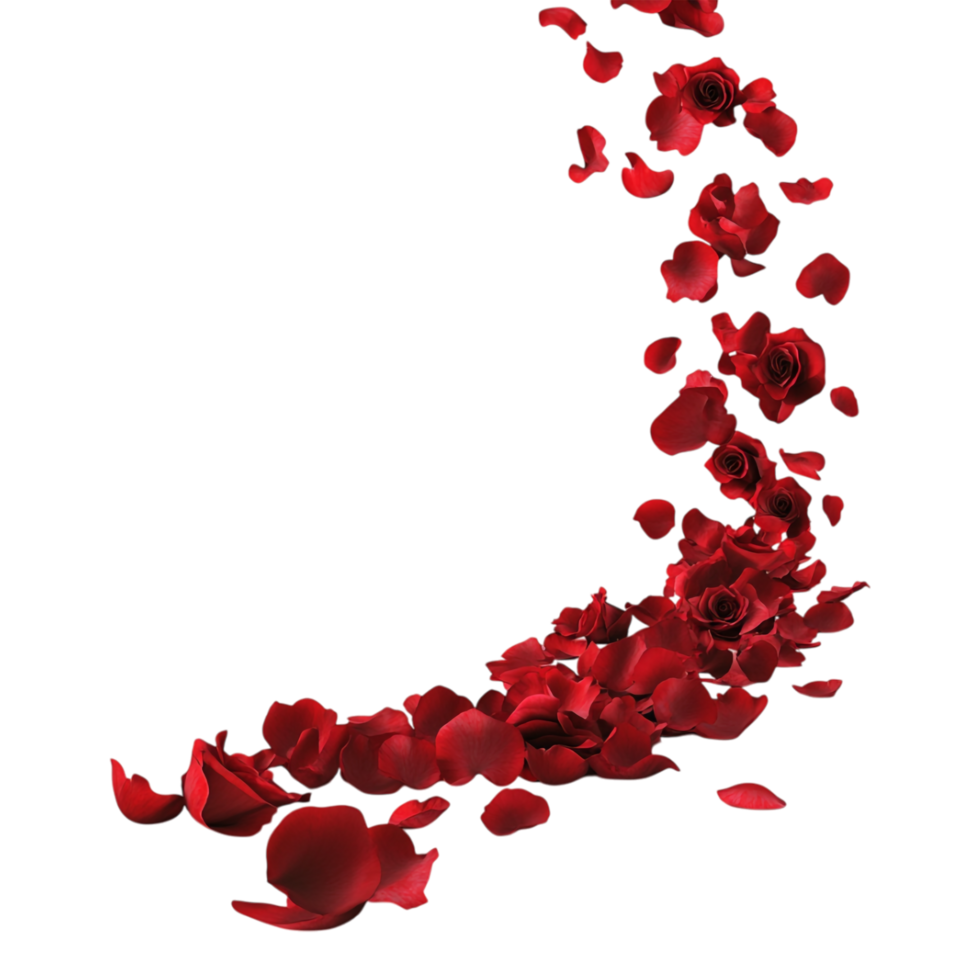 Stunning Red Rose Petals Drifting from the Side png