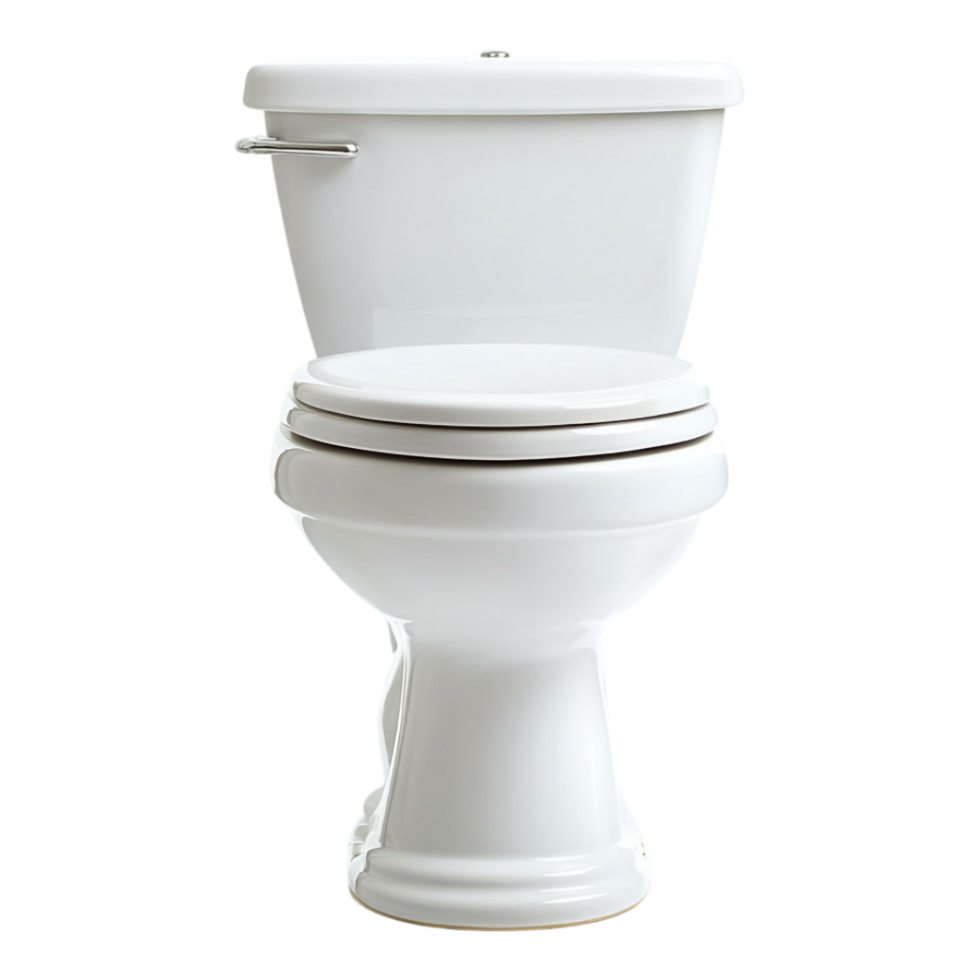 White Ceramic Toilet Bowl isolated against transparent background png