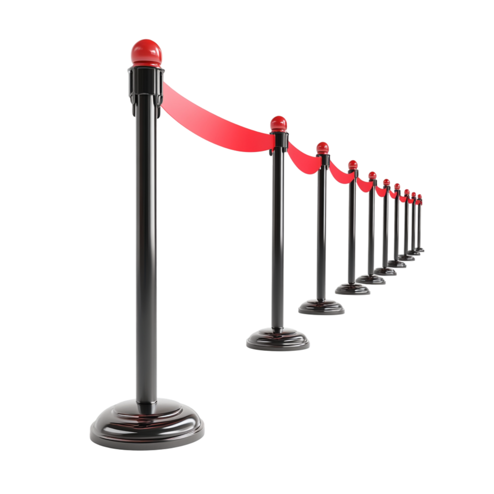 Queue Barrier 3D Rendering with Transparent Background png