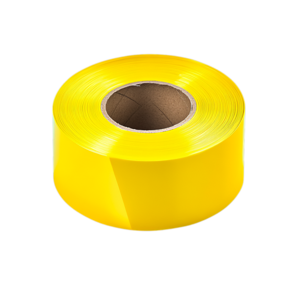 PNG Bright Yellow Tape Roll Against Transparent Background for Crafting, DIY Projects, or Office Supply Branding
