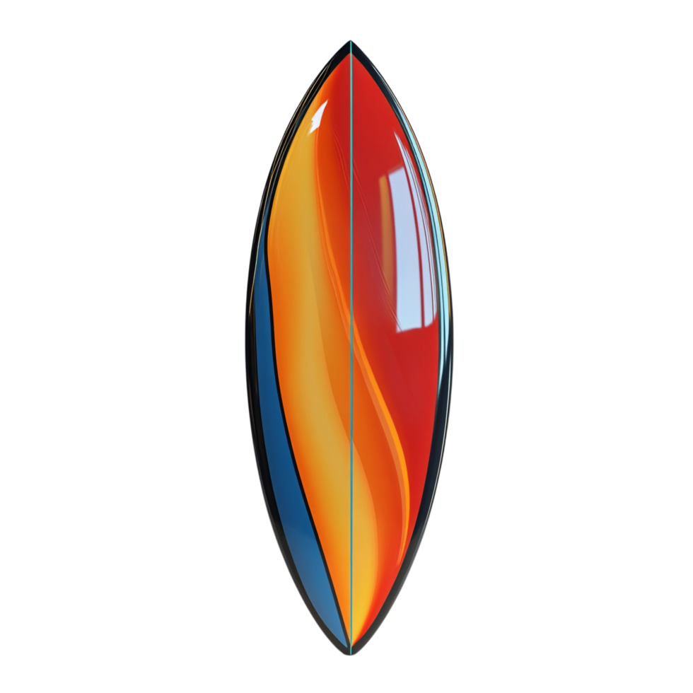 Surfboard 3D Rendering Against transparent Background png