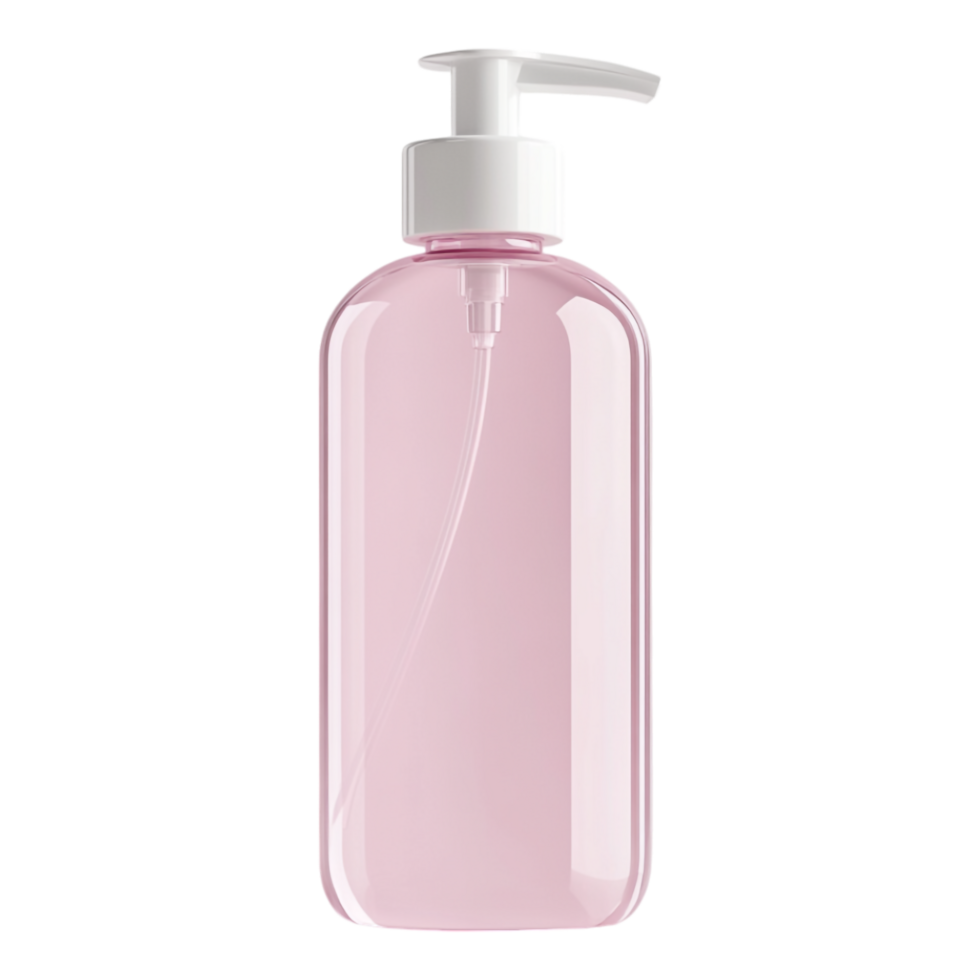 Pink Soap Bottle Isolated Against Transparent Background png