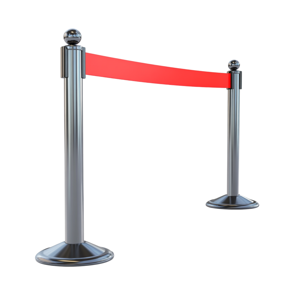 Queue Barrier 3D Rendering with Transparent Background png