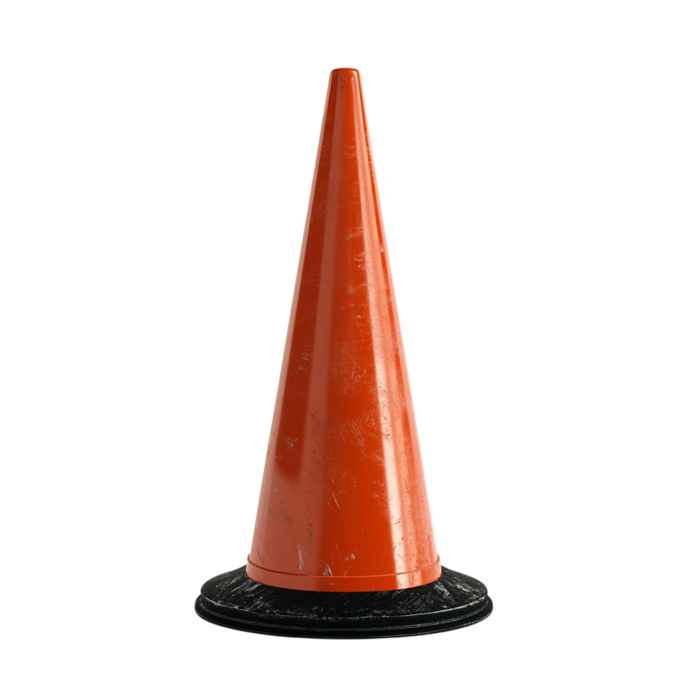 3D Rendering of a Traffic Cone Isolated Against White Background png