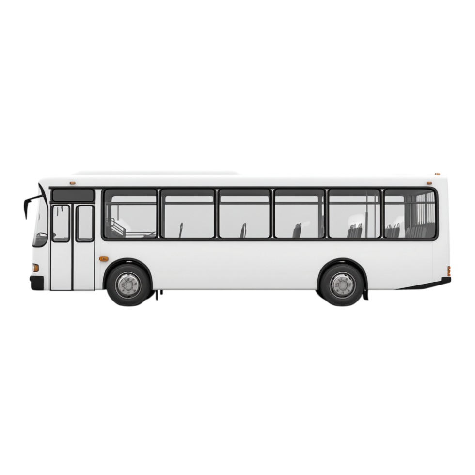 White Passenger Bus Isolated Against transparent Background png