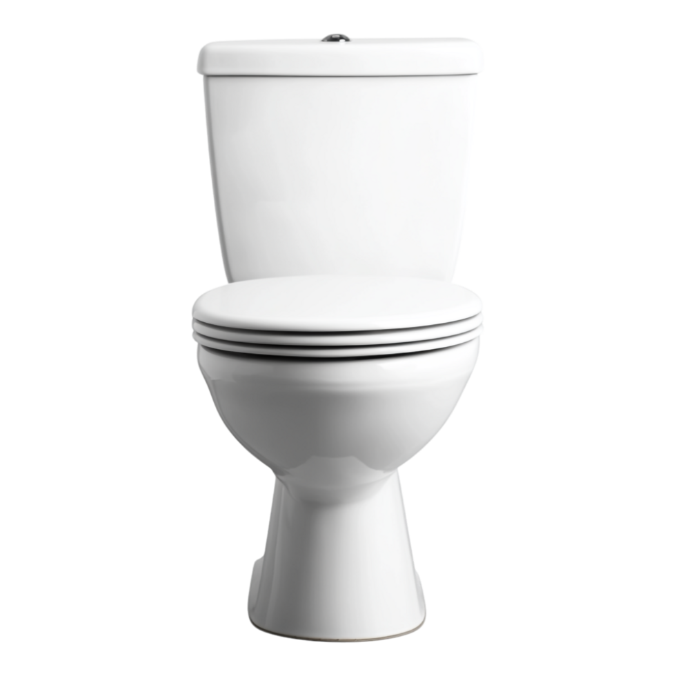 White Ceramic Toilet Bowl isolated against transparent background png