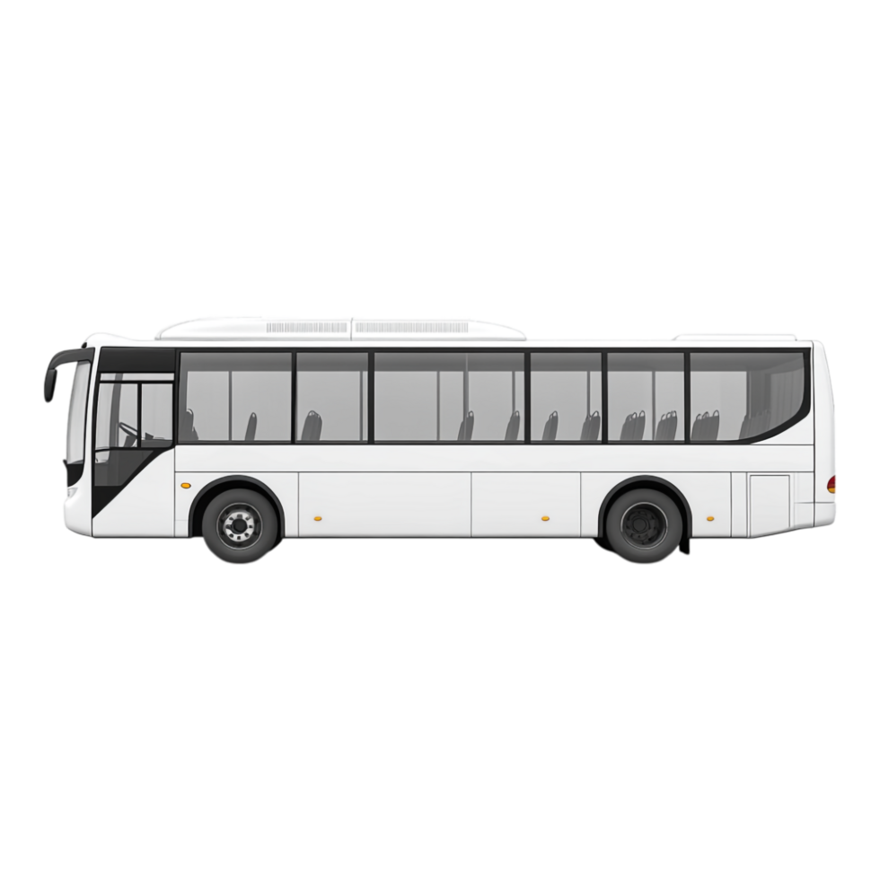 White Passenger Bus Isolated Against transparent Background png