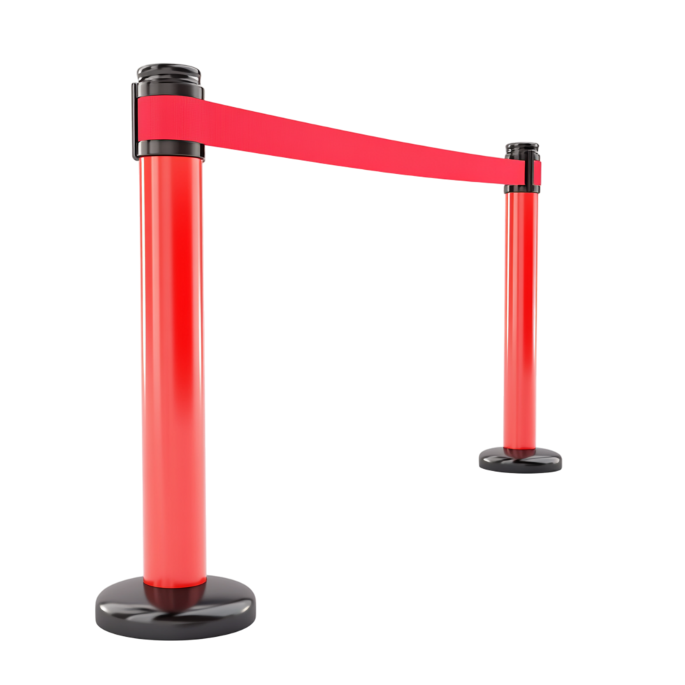Queue Barrier 3D Rendering with Transparent Background png