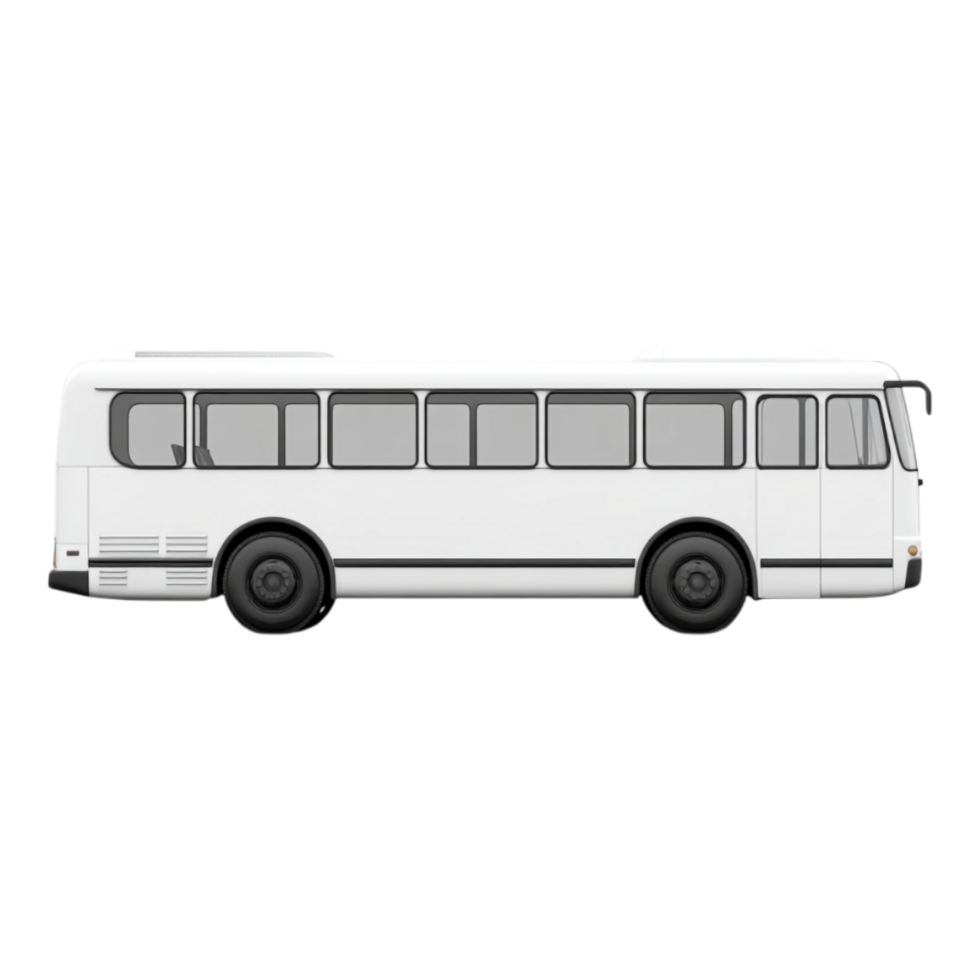 White Passenger Bus Isolated Against transparent Background png