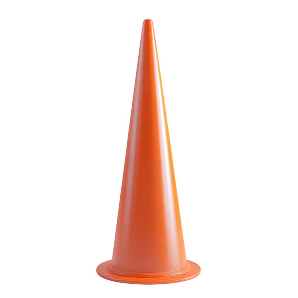 3D Rendering of a Traffic Cone Isolated Against White Background png