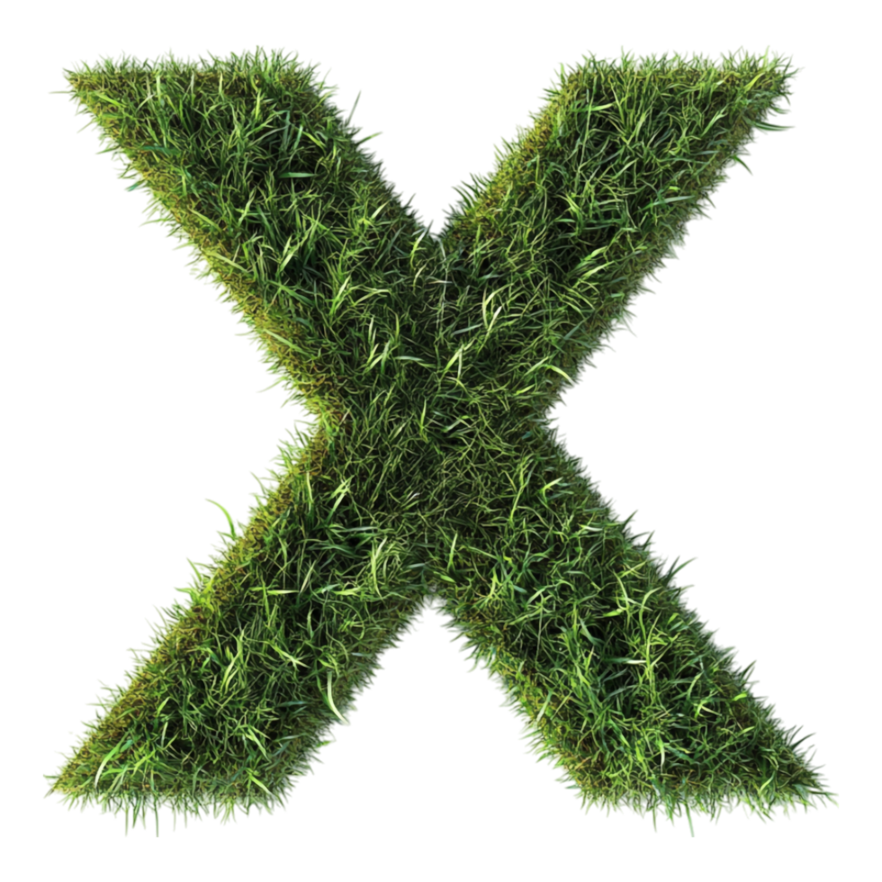 3d grass letter x png