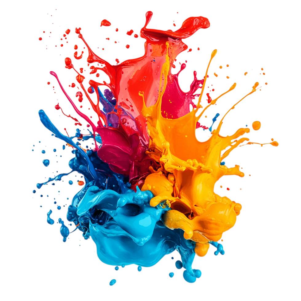 paint explosion on a transparent background png