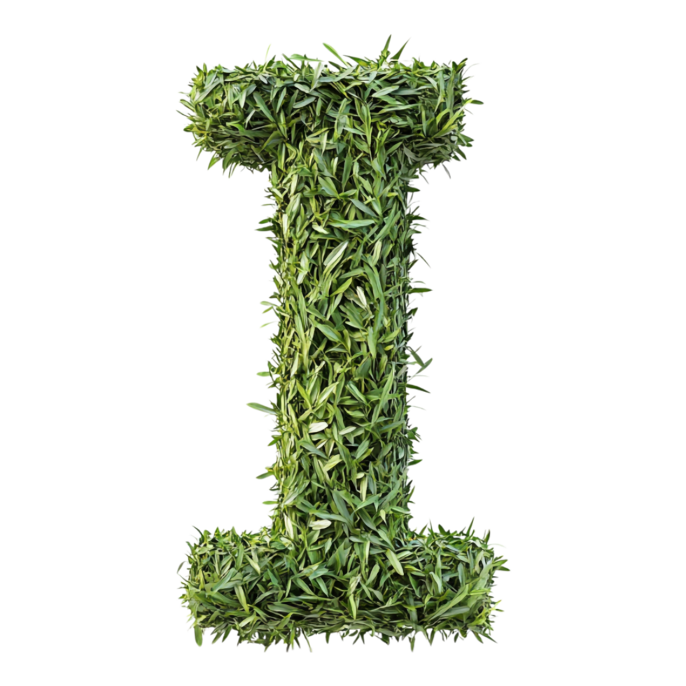 PNG Alphabet 'I' in Abstract Style Isolated Against a Transparent Background for GRASSY Unique Typography Applications