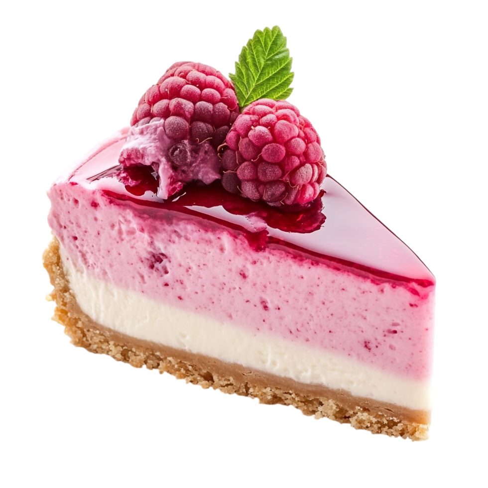 raspberry cheesecake on a transparent background png