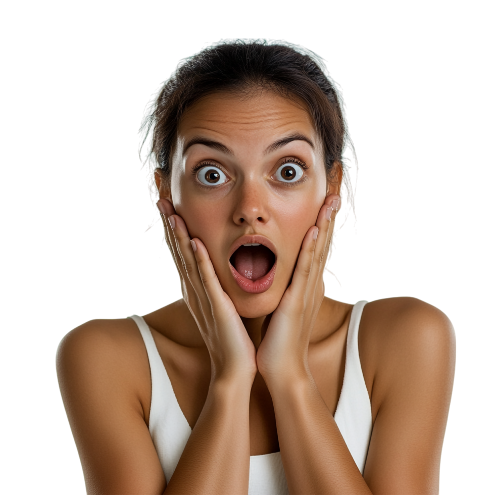 image of a surprised woman on a transparent background png