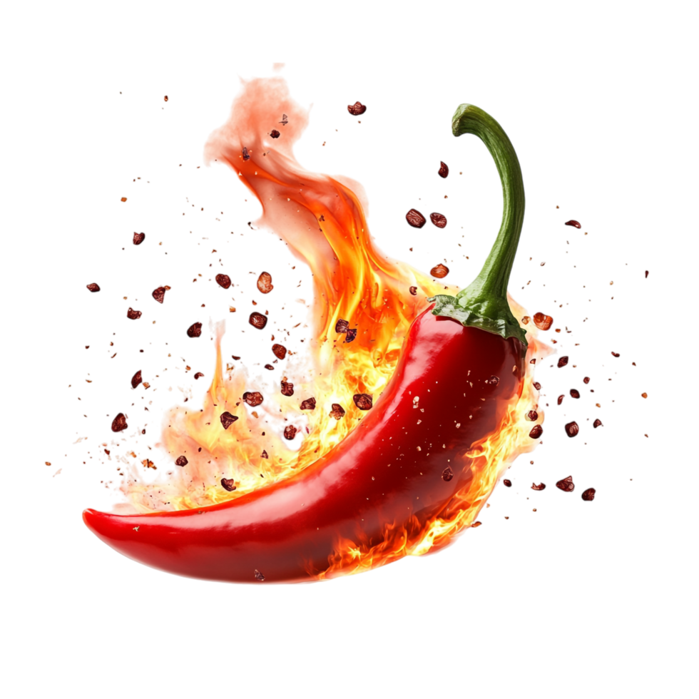 Flaming Chili on transparent background png