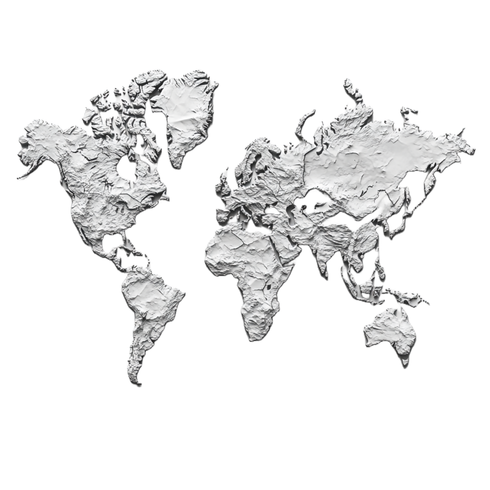 White map on a transparent background png
