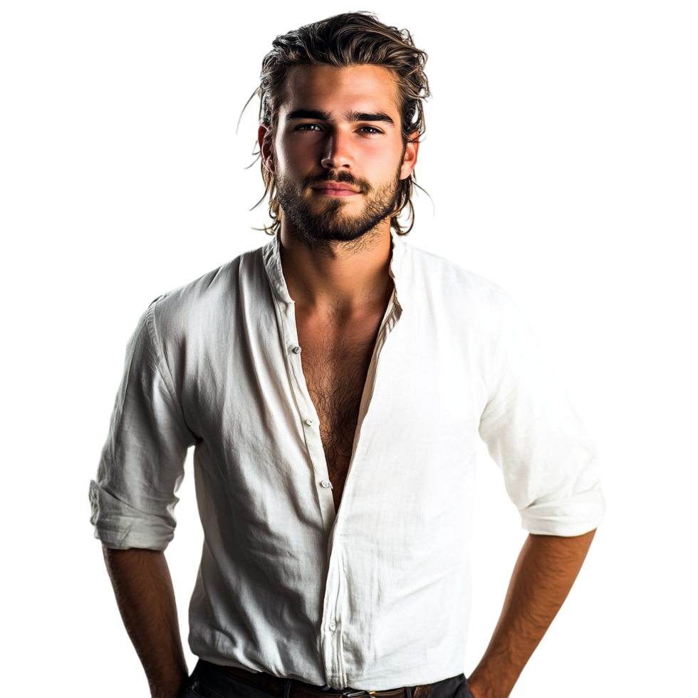 portrait of a handsome man posing on a transparent background png