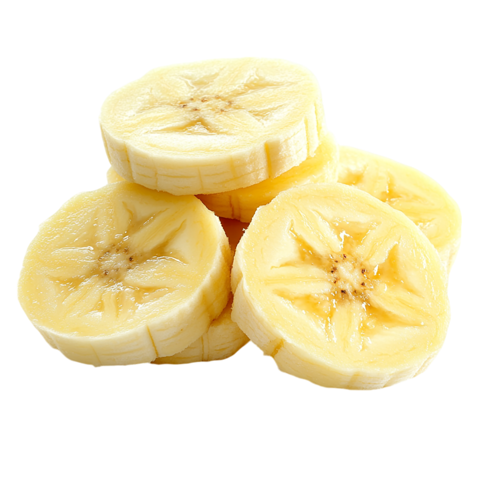 Banana Slices on transparent background High Detail png