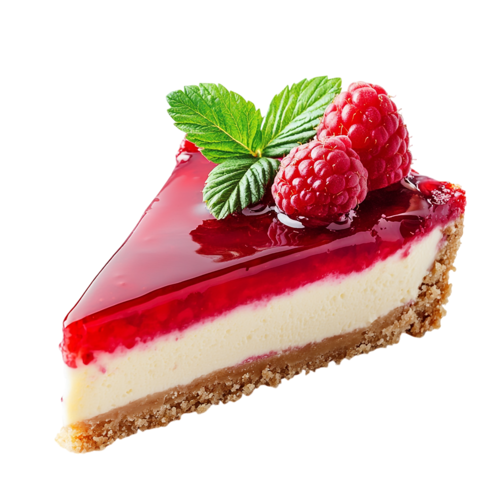 raspberry cheesecake on a transparent background png