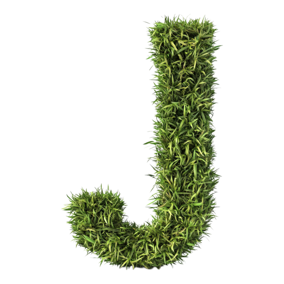 PNG Alphabet 'J' in Abstract Style Isolated Against a Transparent Background for GRASSY Unique Typography Applications