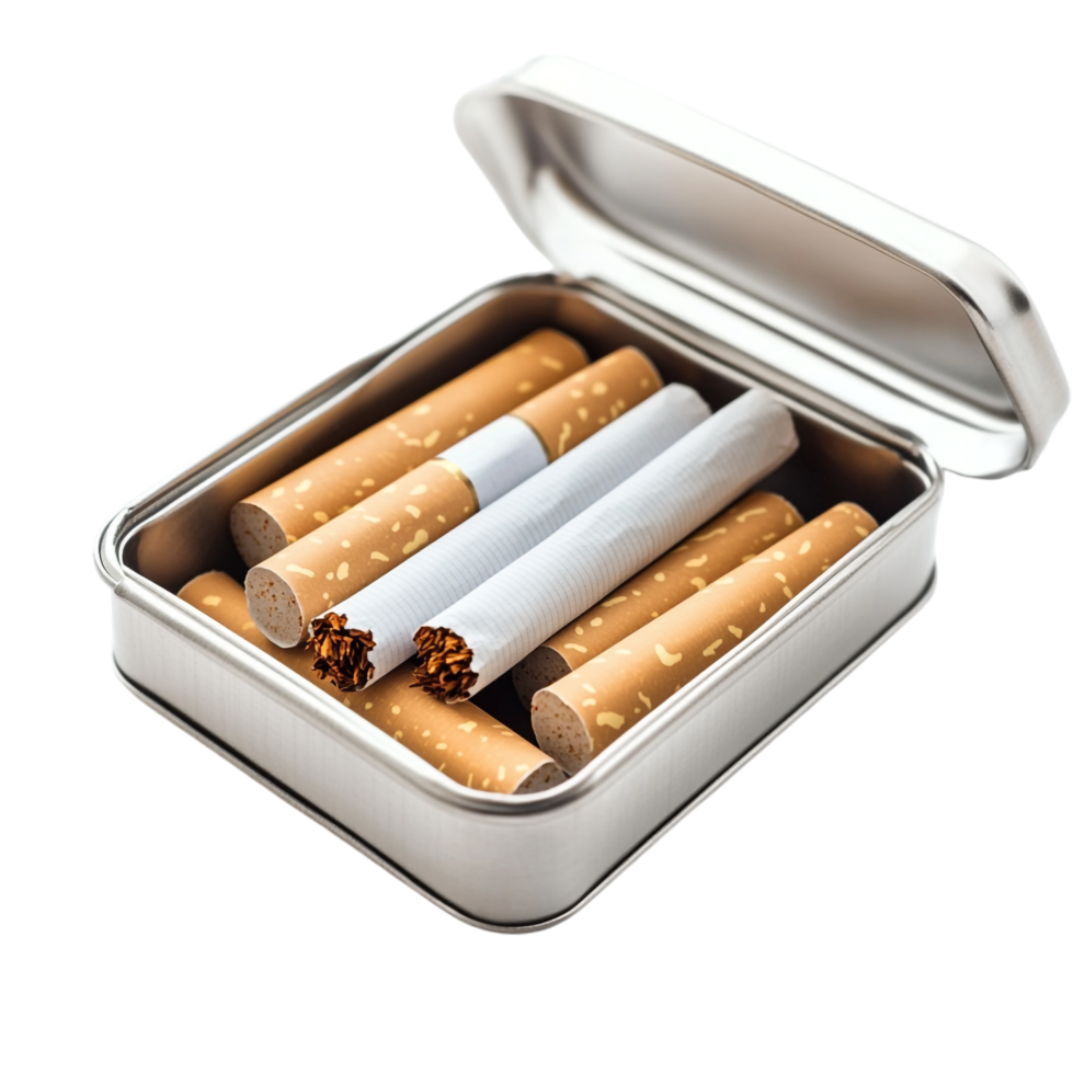 Cigarette in a tin isolated on transparent background png