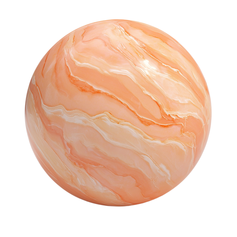 Close up of a peach marble sculpture png