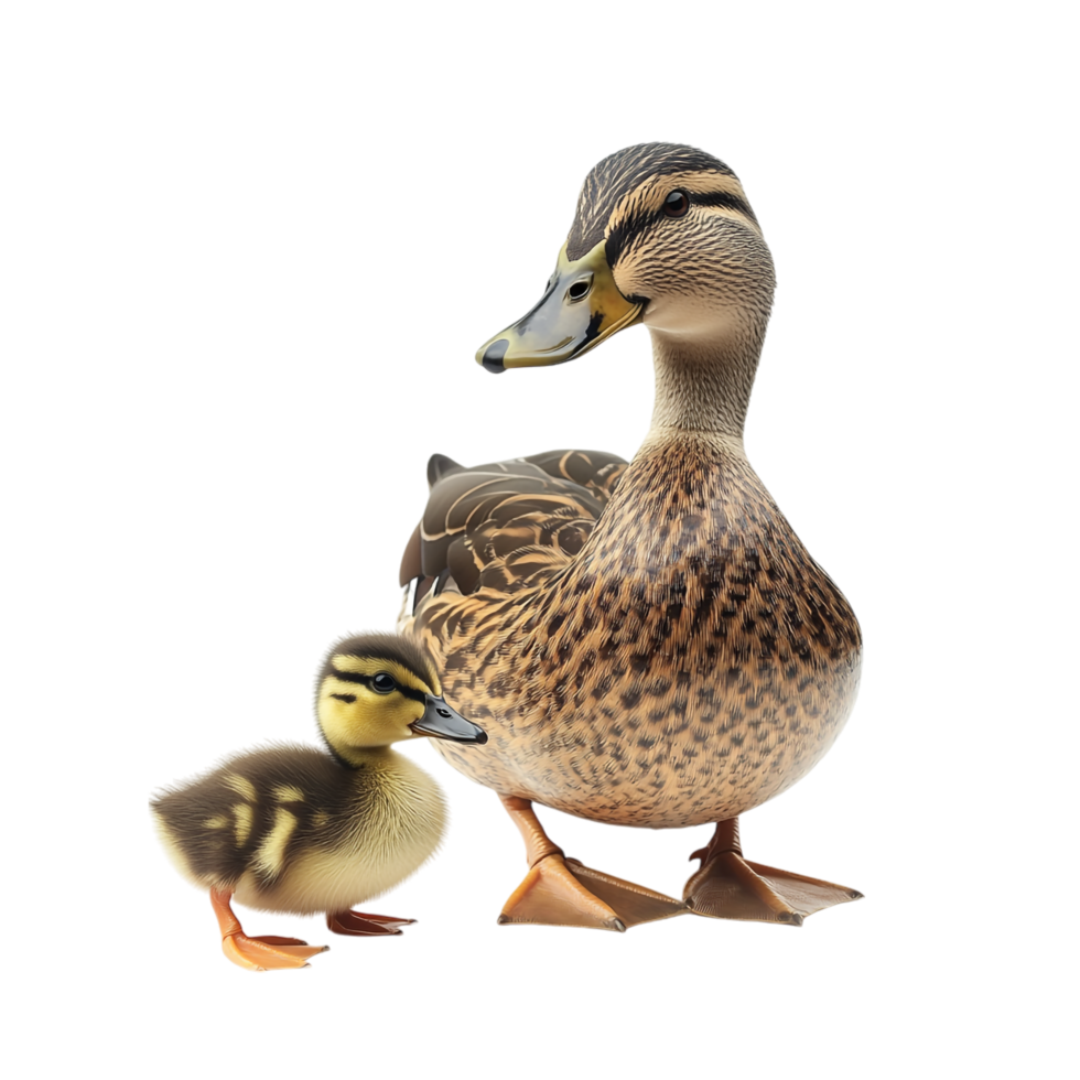 Duck with Duckling on transparent background png