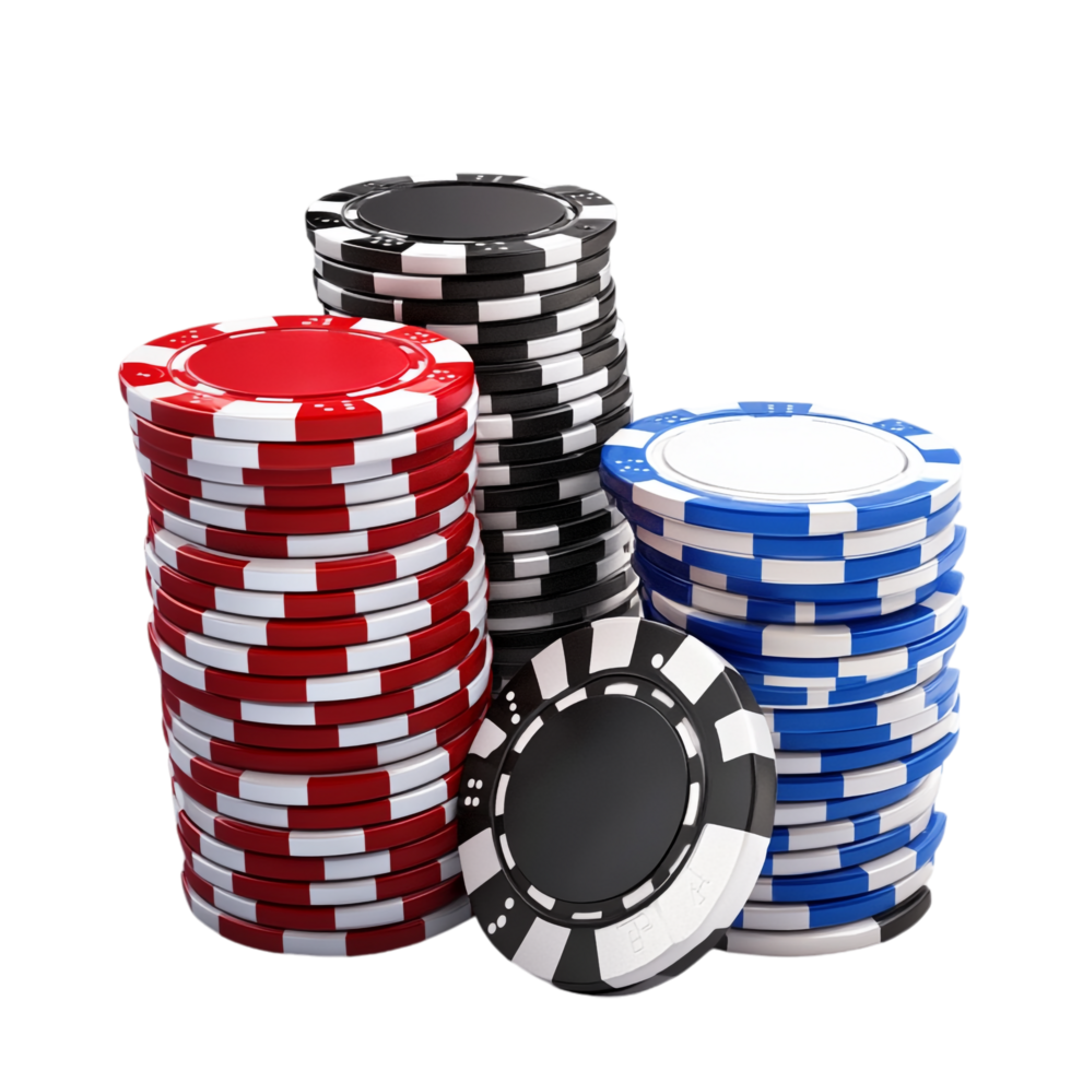 image of a stack of casino poker chips on a transparent background png