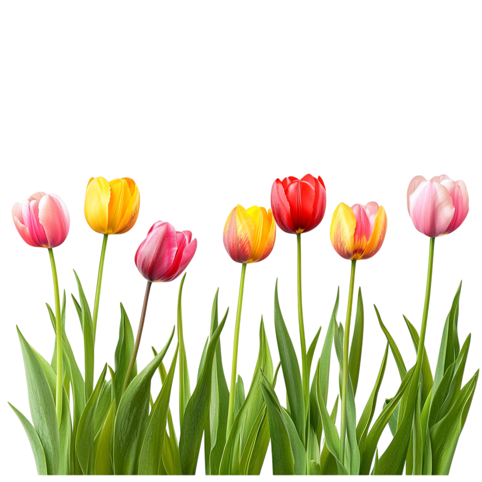 image of a tulips footer border on a transparent background png