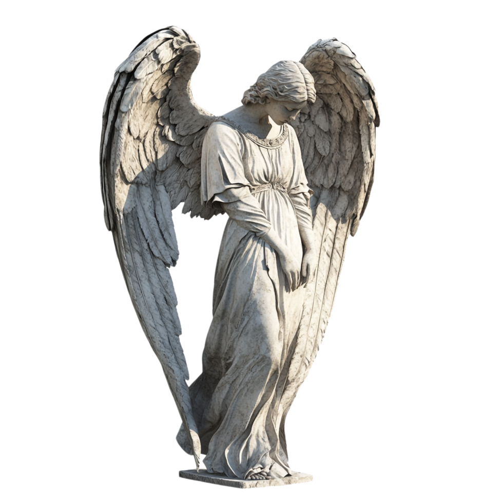 An angel against a transparent background in high resolution png