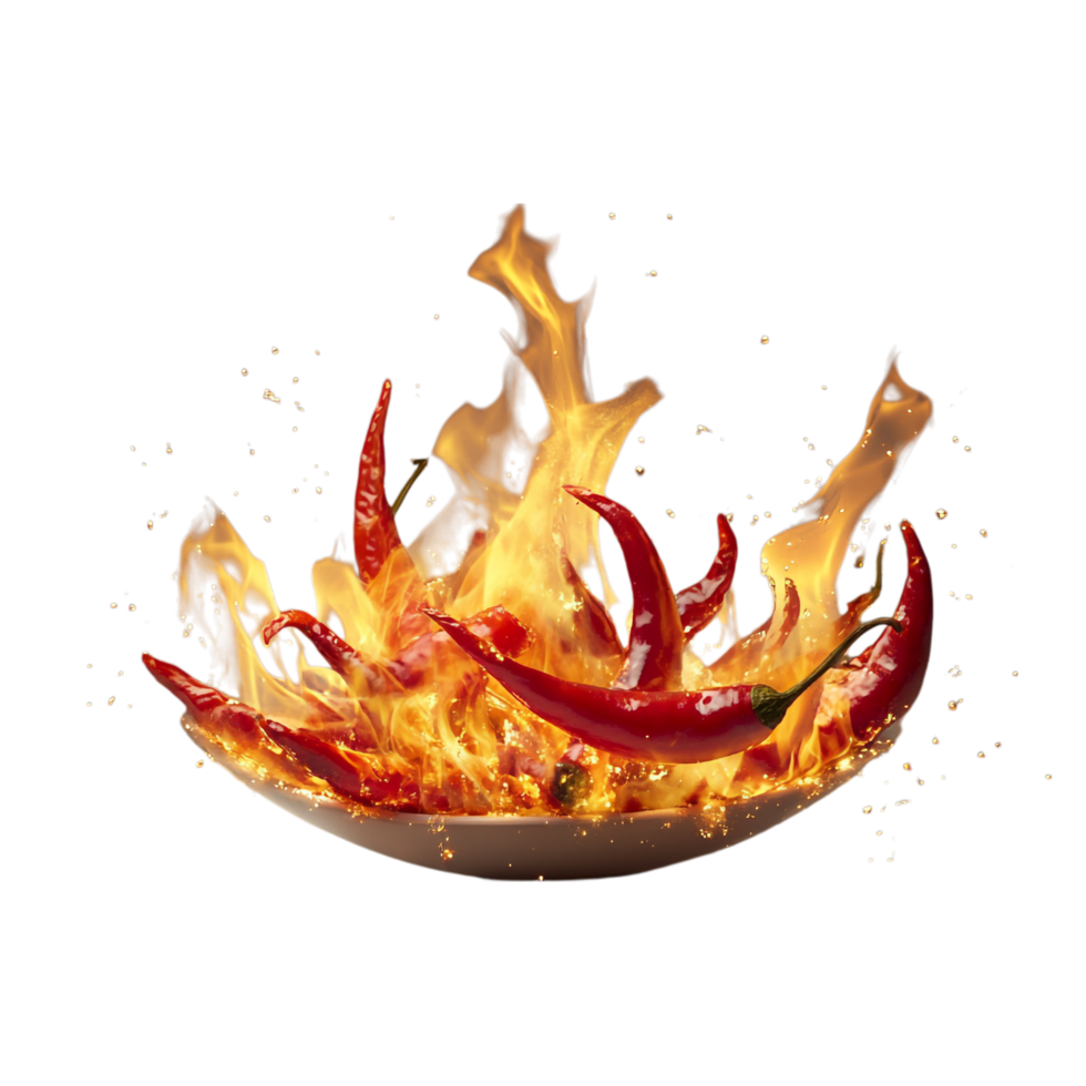 Flaming Chili on transparent background png