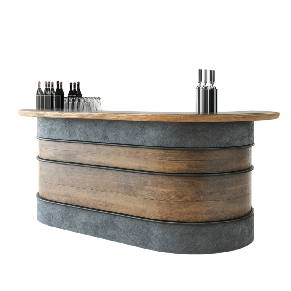Bar Counter on transparent background 8K High Detail png