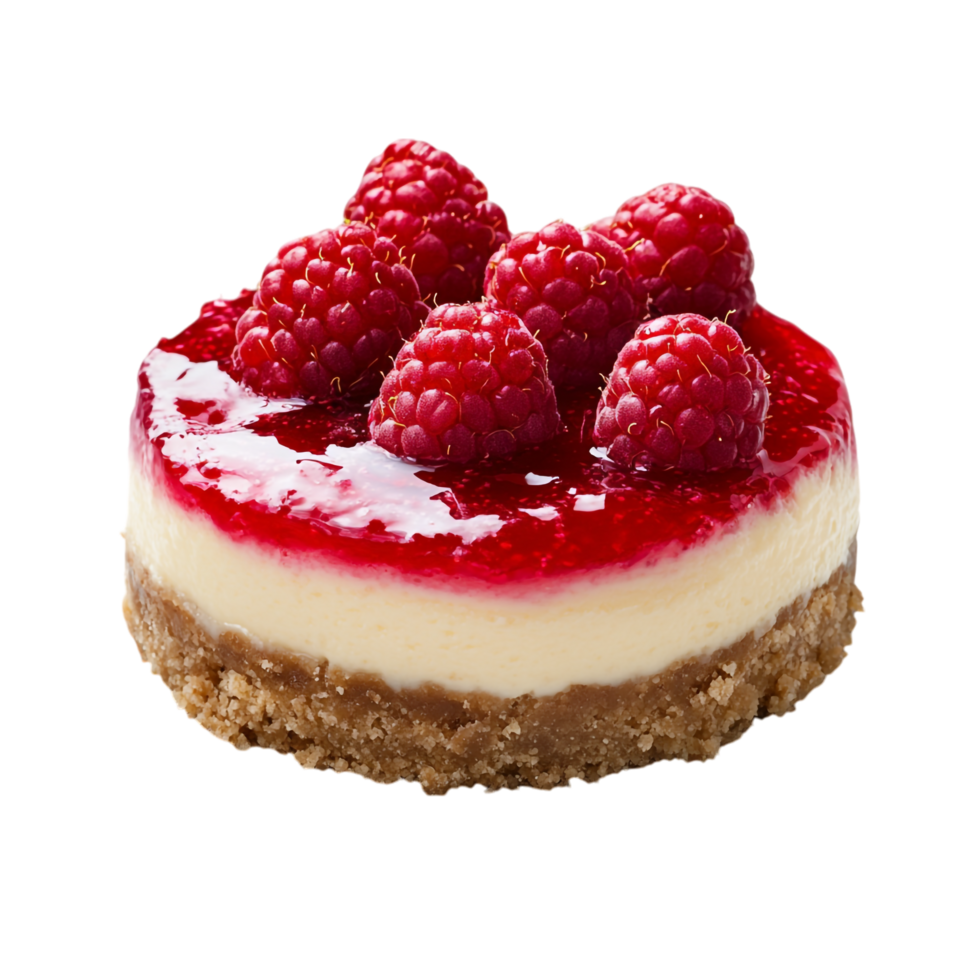 raspberry cheesecake on a transparent background png