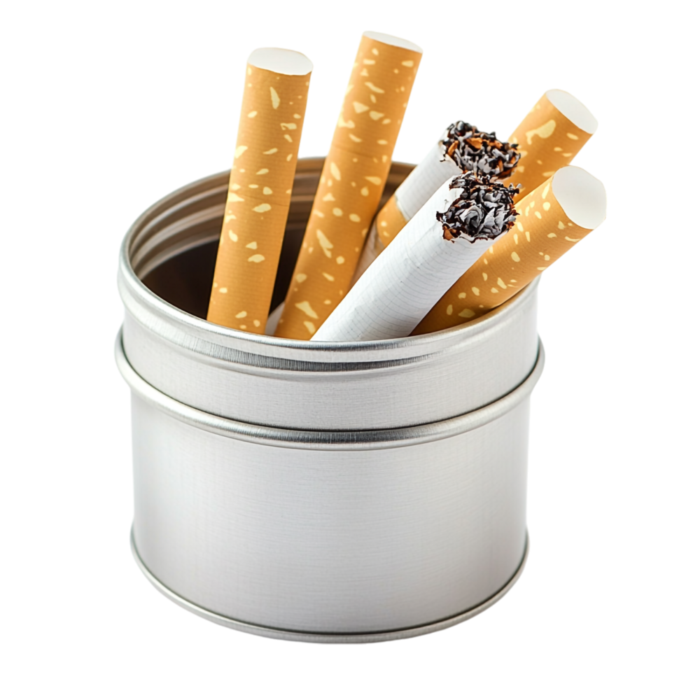 Cigarette in a tin isolated on transparent background png