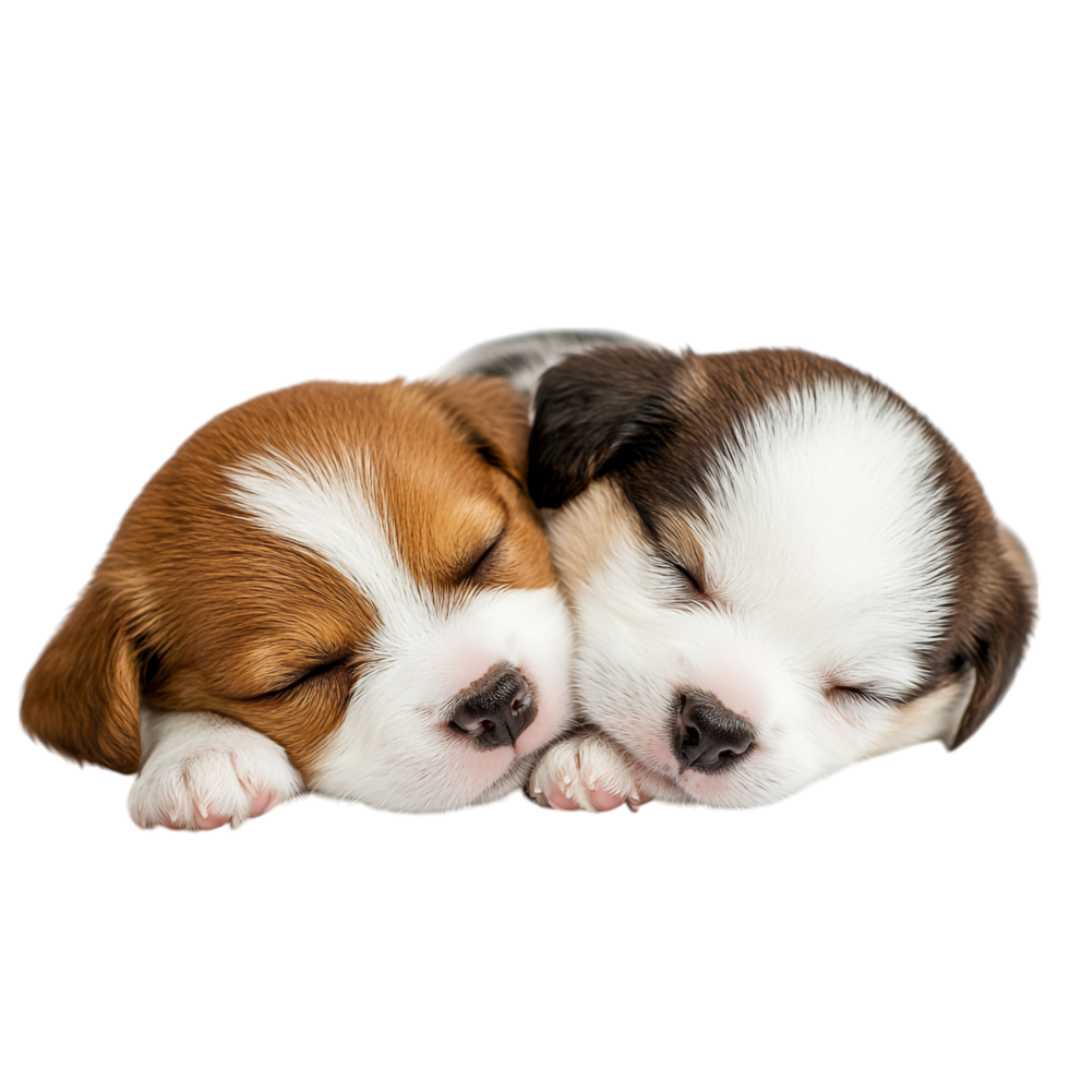 Cute Brown and White Puppies Sleeping png