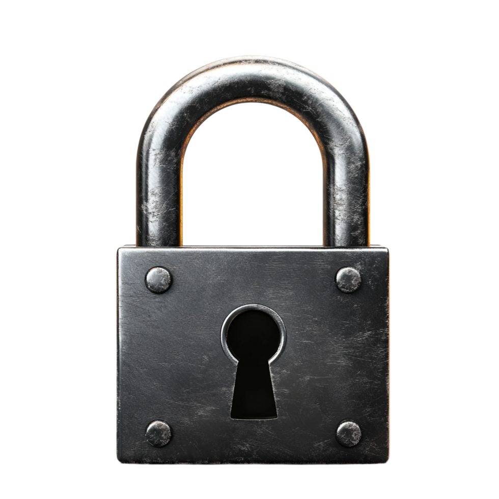 Cartoon padlock isolated on transparent background png