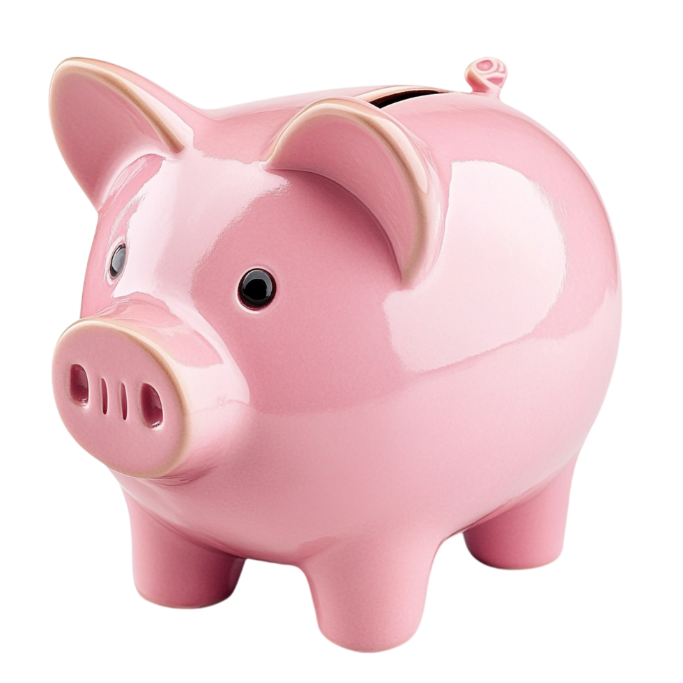 pink piggy bank on a transparent background png