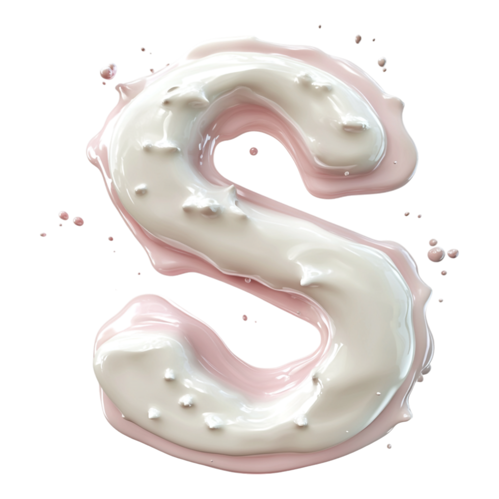PNG Alphabet 'S' in Abstract Style Isolated Against a Transparent Background for MILKY, or Unique Typography Applications