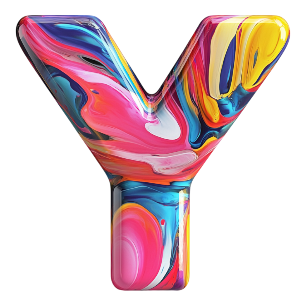 PNG Alphabet 'Y' in Abstract Style Isolated Against a Transparent Background for Modern Design Projects, Creative Branding, or Unique Typography Applications