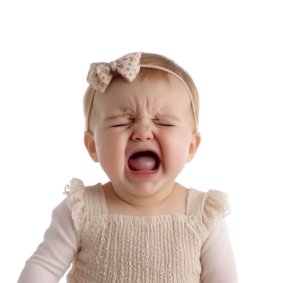 Crying Baby Girl on transparent background png