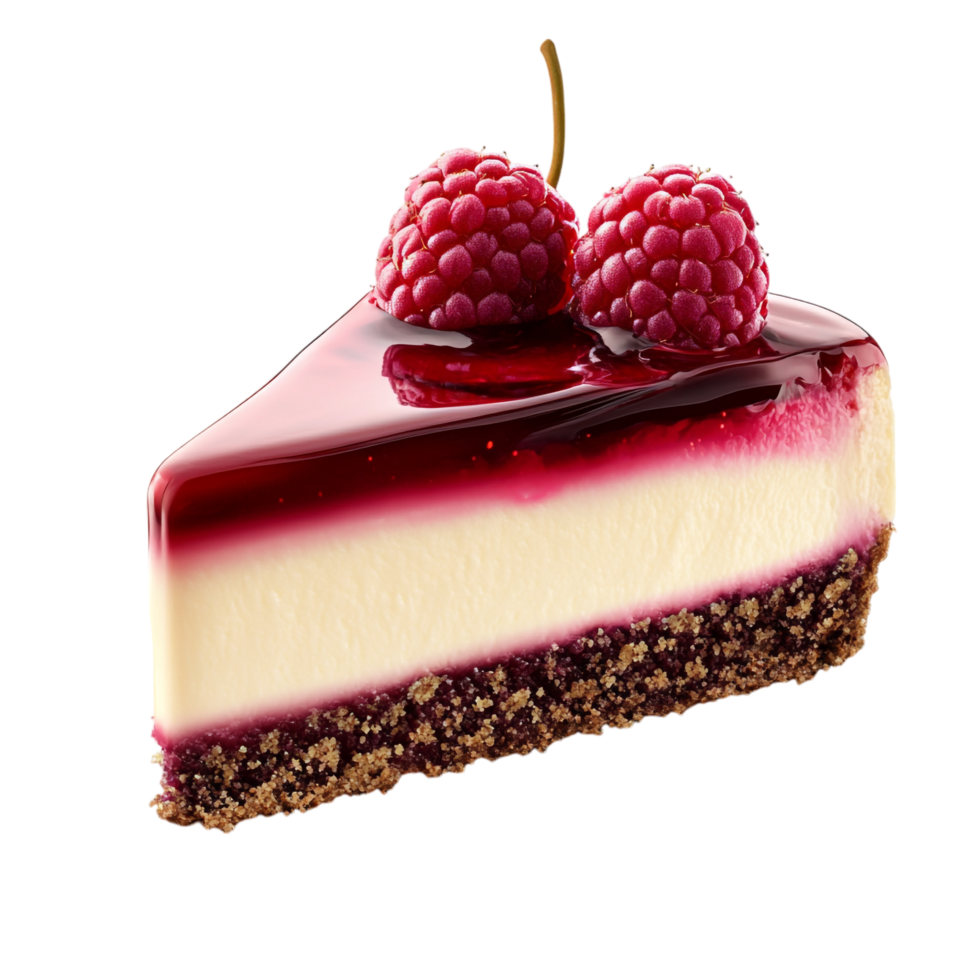 raspberry cheesecake on a transparent background png