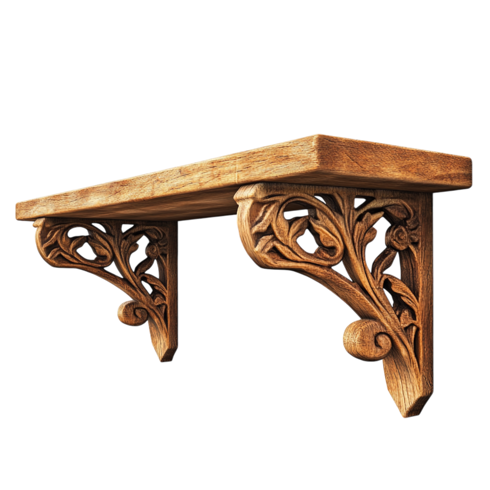 Antique Wooden Shelf on transparent background png