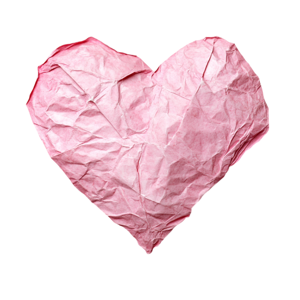 Beautiful heart shaped paper for Valentine Day isolated against a transparent background png