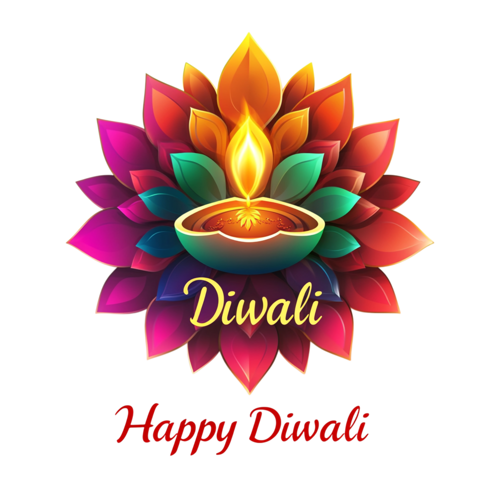 Happy Diwali text style in clean, simple vector design with black 3D rendering for festive greetings png