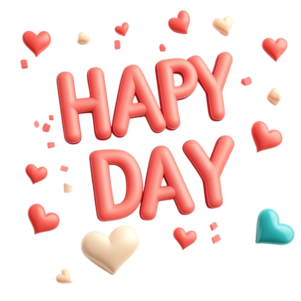 Happy Day 3D Text png