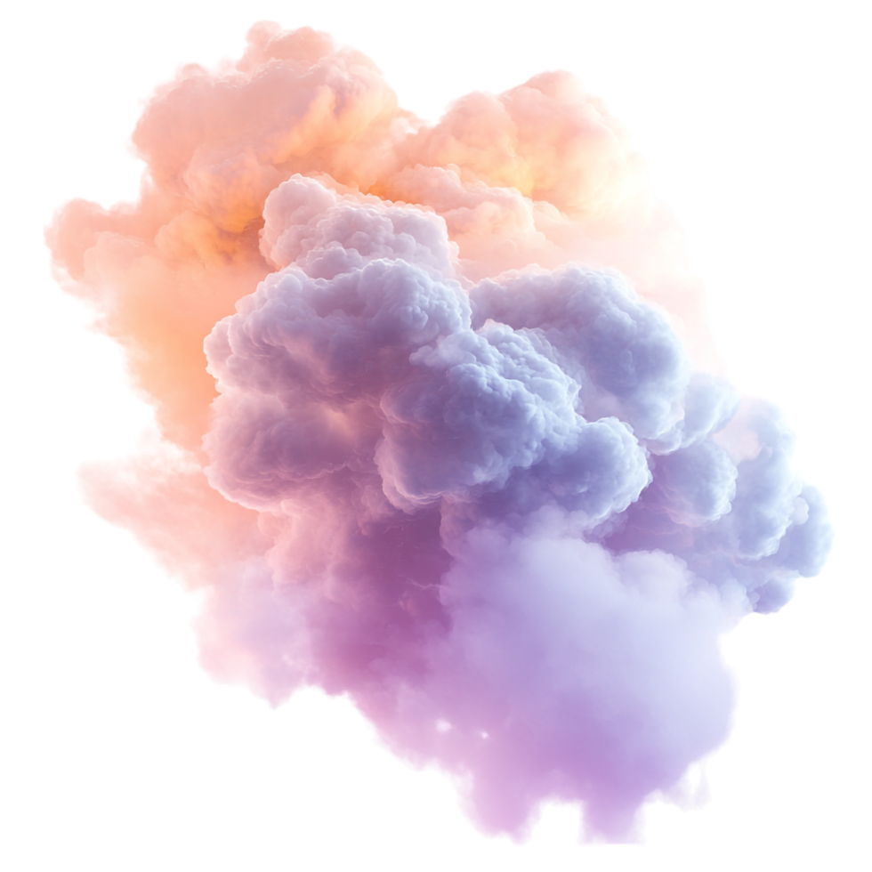 Colorful Fantasy Cloud on transparent background png